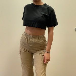 Petite Khaki Cargo Pants